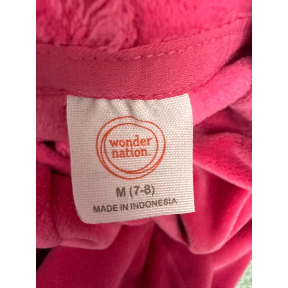 Bundle Kid's Wonder Nation Pink Velour Hoodie Cat And Jack Overalls Medium 7/8 - Picture 6 of 7